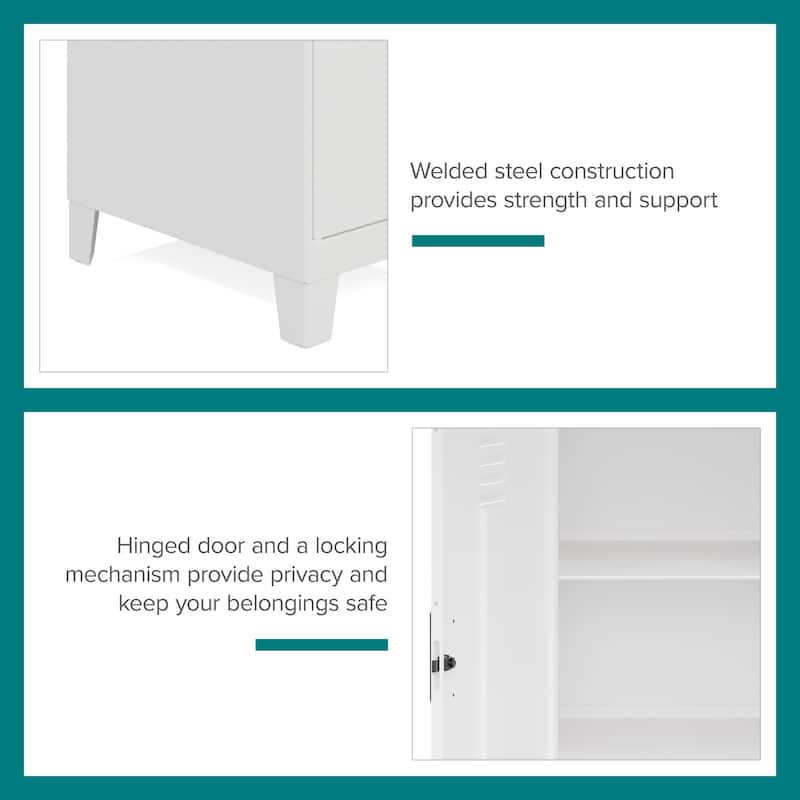42.5"H 3 Shelf Vented Door Storage Locker Cabinet