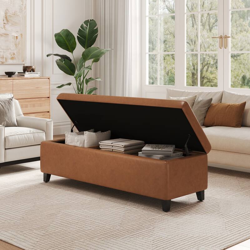 Storage Ottoman with Dense Foam Padding and Ample Space for Modern Living and Multi-Functional Use