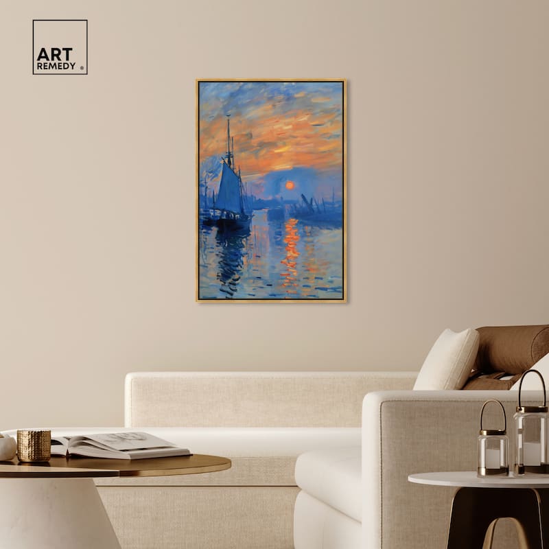 Art Remedy Till Dusk Framed Sailing 1 Piece Canvas Wall Art