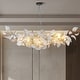 preview thumbnail 29 of 72, KAYLA 31.5" 6-Light Luxury Gold Chandelier, Modern Ceramic Leaf Branch 59in 12-Light - Chrome