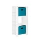 preview thumbnail 26 of 32, RiverRidge Kids Bookshelf and Toy Organizer Tower with 3 Cubbies and 6 Bookracks for Playroom, Nursery, and Reading Nook White with Turquoise Bins