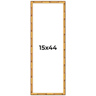 15x44 Frame Gold Bamboo Solid Wood Picture Frame | 1 Inch Moulding