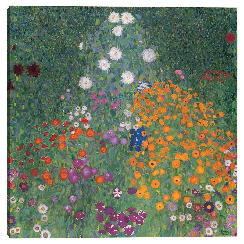Flowery Garden by Gustav Klimt Canvas Art Print