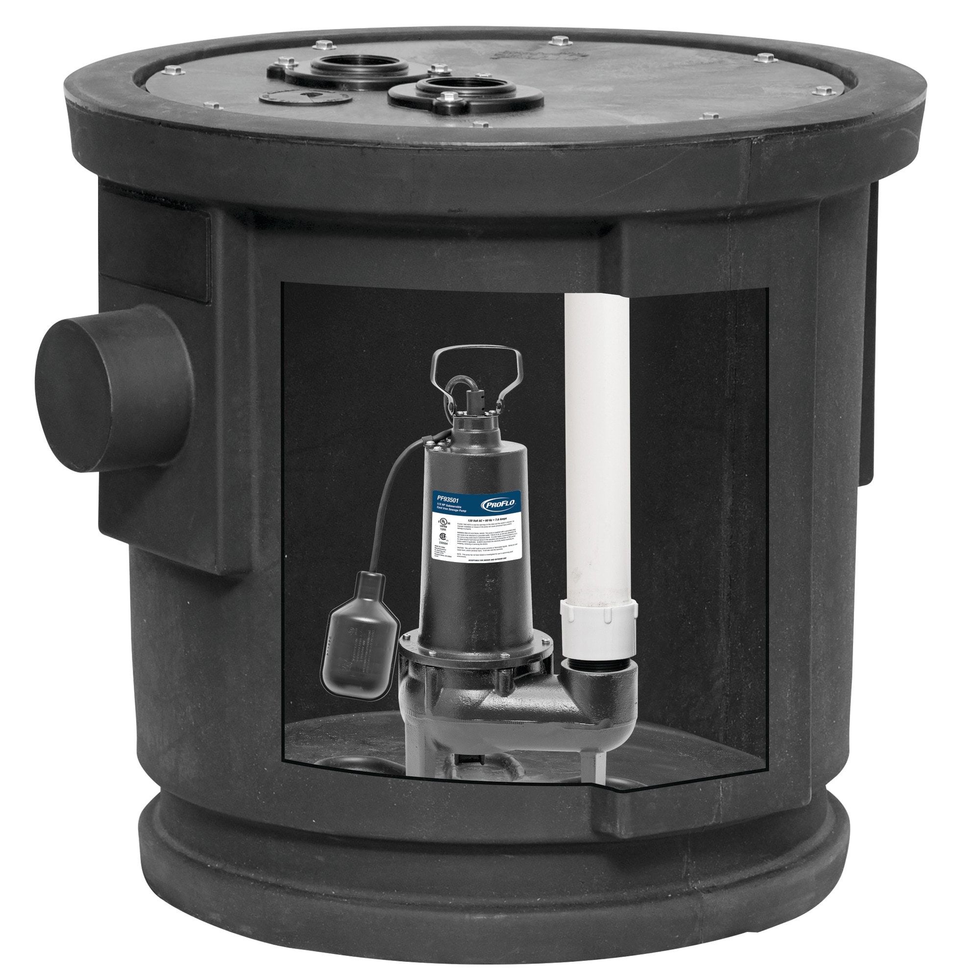 PROFLO 1/2 Horsepower Submersible Sewage Pump Kit with Cast Iron