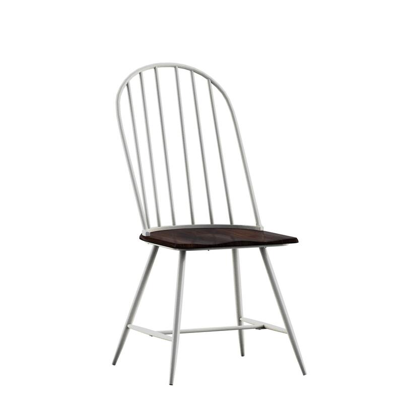Belita Two-Tone Metal and Wood Spindle Back Dining Chairs (Set of 4) by iNSPIRE Q Modern - White