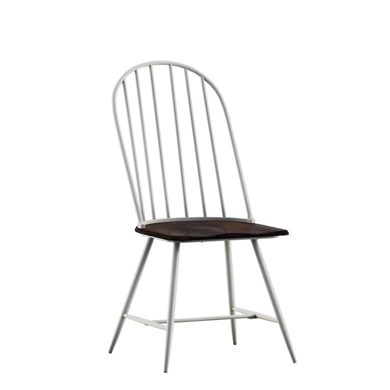 Belita Two-Tone Metal and Wood Spindle Back Dining Chairs (Set of 4) by iNSPIRE Q Modern - White