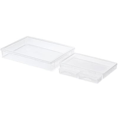 Sorbus Paper and Document Storage Box Set Stackable for Office and Craft Supplies (4 Piece)