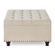 preview thumbnail 20 of 37, Large square storage ottoman with wooden legs