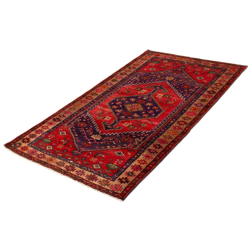 ECARPETGALLERY Hand-knotted Anadol Navy, Red Wool Rug - 4'6 x 8'4