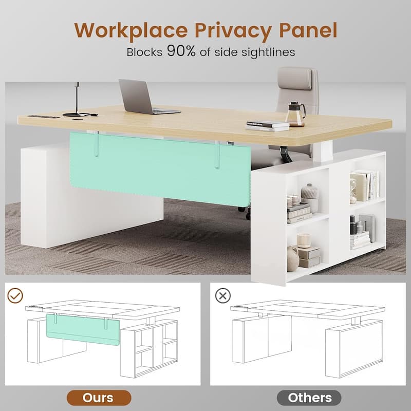 63" Executive Standing Desk Storage Executive Height Adjustable Desk