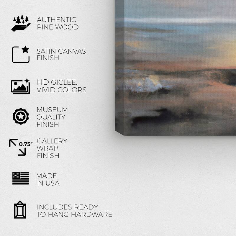 Wynwood Studio Canvas Nature and Landscape Miracle Morning Gray and Nautical & Coastal Wall Art Canvas Print