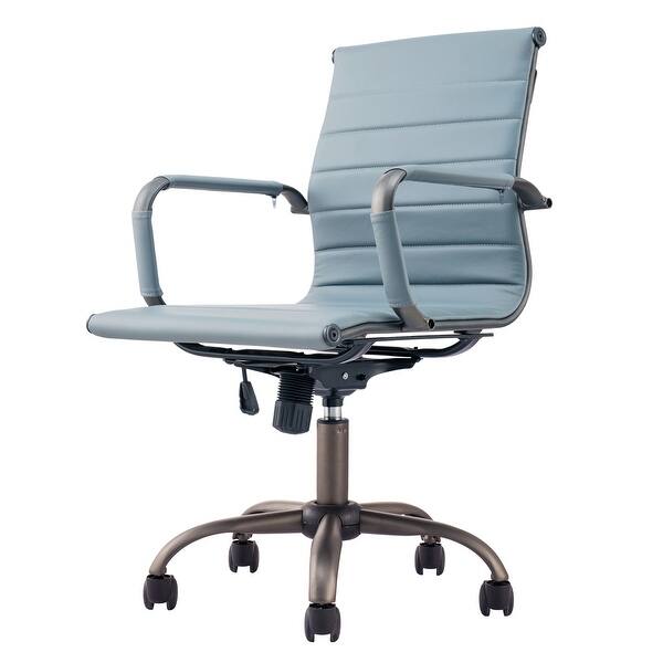 Shop Ovios Ergonomic Office Chair Leather Computer Chair For Home Office Or Conference Mid Back Swivel Desk Chair With Arms Overstock 30309956