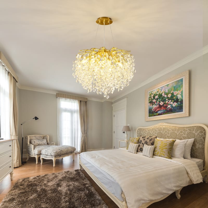 Modern High-End Romantic Golden Branch-Shaped Ceiling Lamp Suitable For Dining Room And Living Room