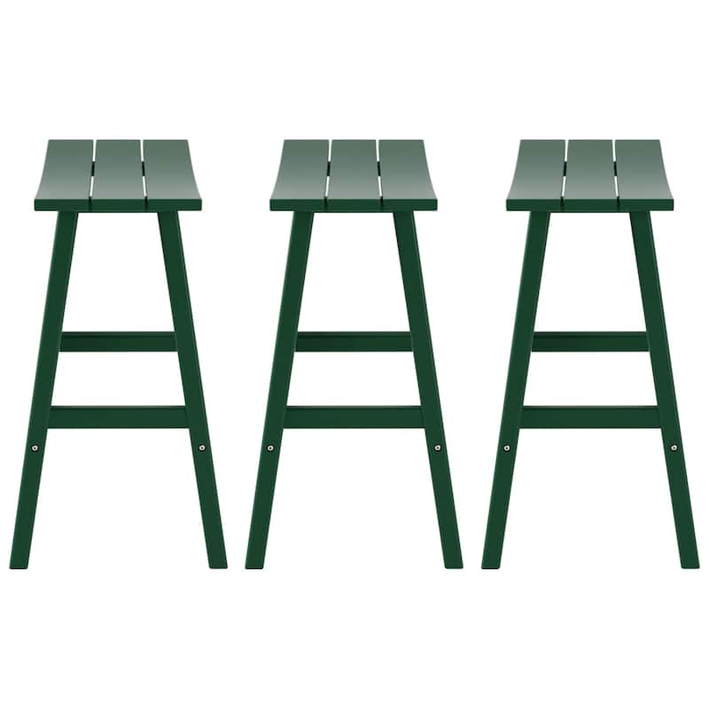 Laguna Hdpe All Weather Outdoor Patio 29" Saddle Seat Bar Stool (Set Of 3)