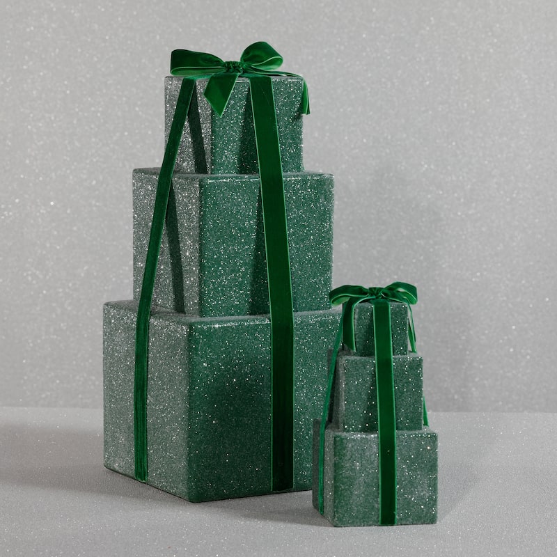 Stacked Presents Holiday Decorative Resin Figurine, 16.5" Tall