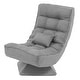 preview thumbnail 19 of 28, Costway 360° Swivel Floor Chair 5-Level Adjustable Lazy Chair w/ - See Details Grey