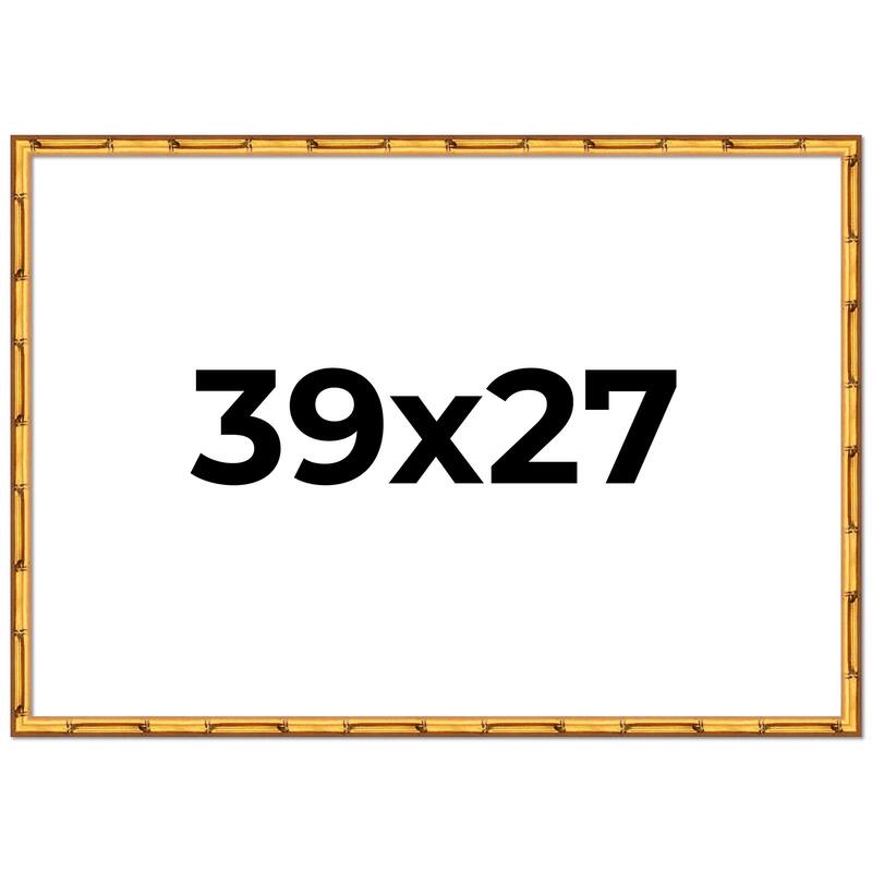 39x27 Frame Gold Bamboo Picture Frame Modern Photo Frame Includes UV Acrylic Shatter Guard Front Acid Free Foam Backing Board