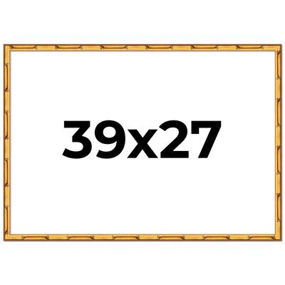 39x27 Frame Gold Bamboo Solid Wood Picture Frame | 1 Inch Moulding