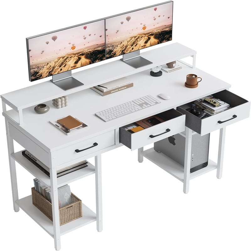 47 Inch Computer Office Home Desk - 18.9"D x 47.24"W x 28.6"H - White