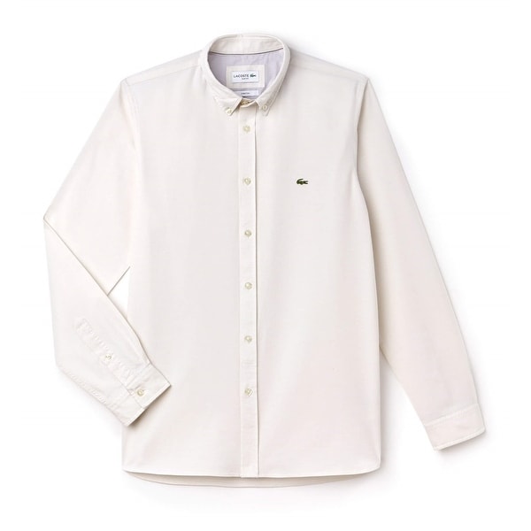 lacoste white button down shirt
