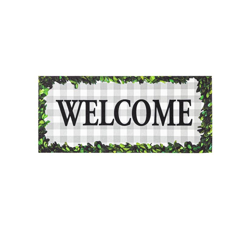 22 in. x 10 in. Boxwood Framed Plaid Sassafras Switch Mat