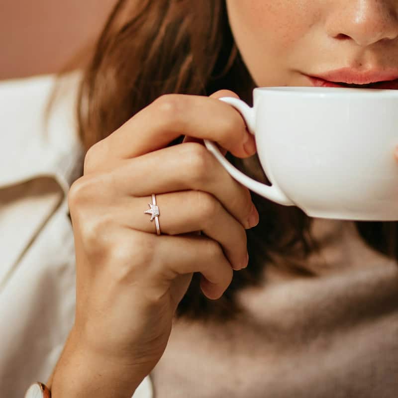 Miadora Created White Sapphire Cluster Crown Ring in Sterling Silver