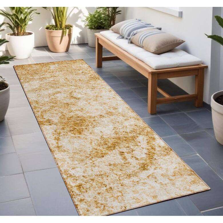 Cana Modern Art-Inspired Weather Resistant Classic Meets Modern Outdoor Rug - 8' Runner - Multi