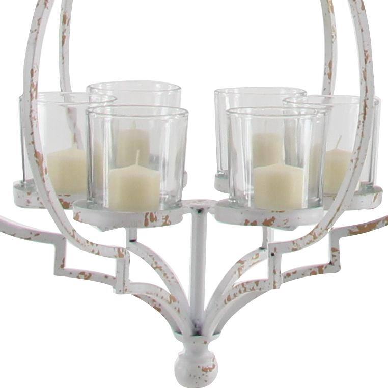 Elegant Decorative Metal Hanging Candelabra - Black or White