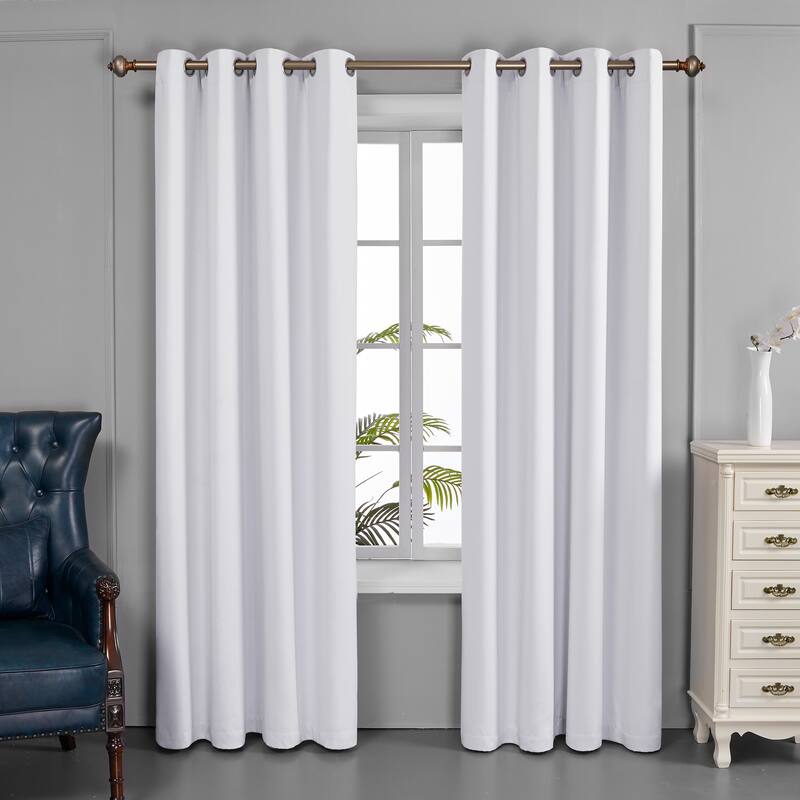 Deconovo 100 Percent Blackout Double Layers Lined Curtain (2 Panel)