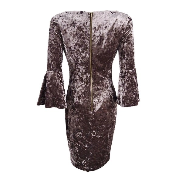 calvin klein velvet bell sleeve dress