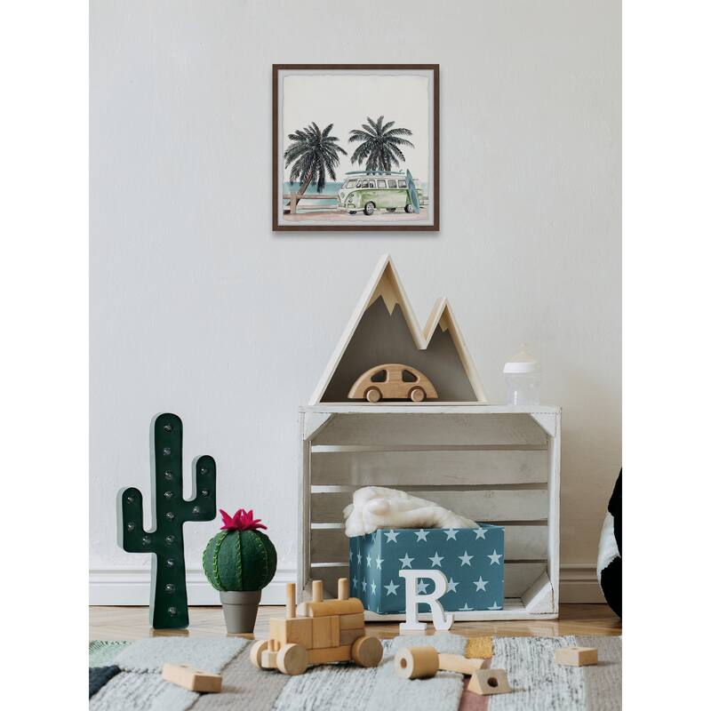 'Vintage Camper Van' Framed Painting Print