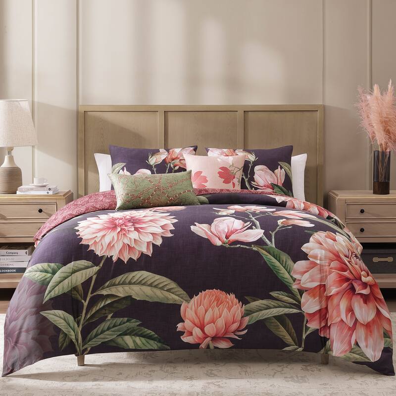 Bebejan Blush Serenade 100% Cotton Sateen 5 Piece Reversible Comforter Set