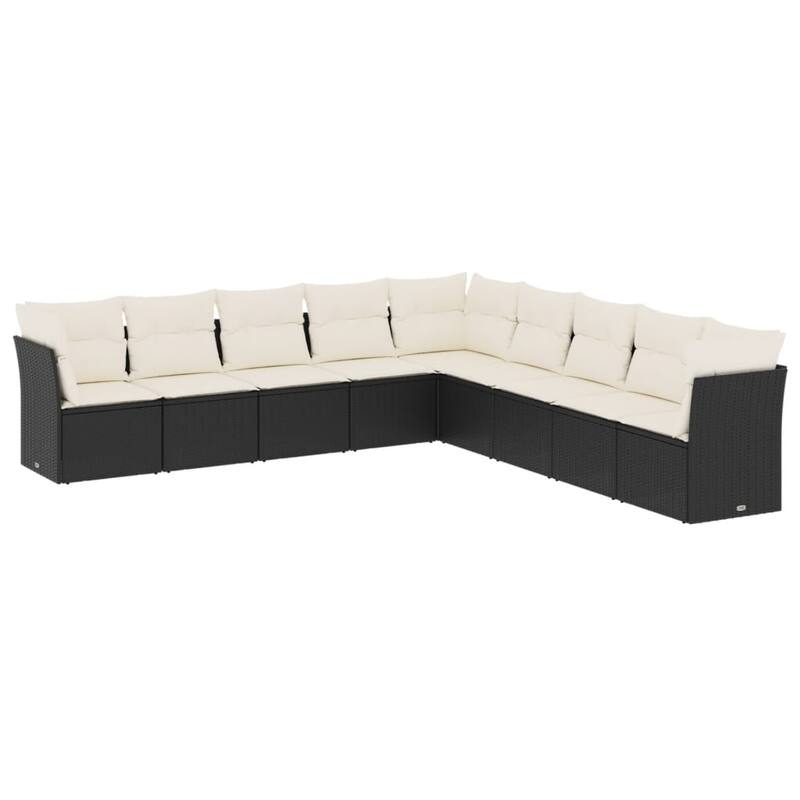 vidaXL Garden Sofa Set Black, Cream White - 24.4 x 24.4 x 27.2
