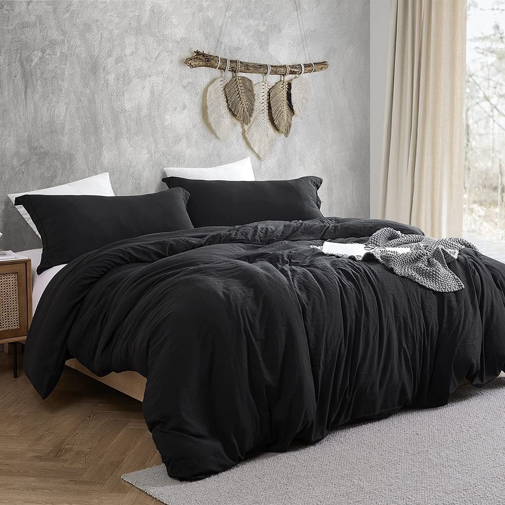 Natural Loft® Oversized Comforter Set - Black