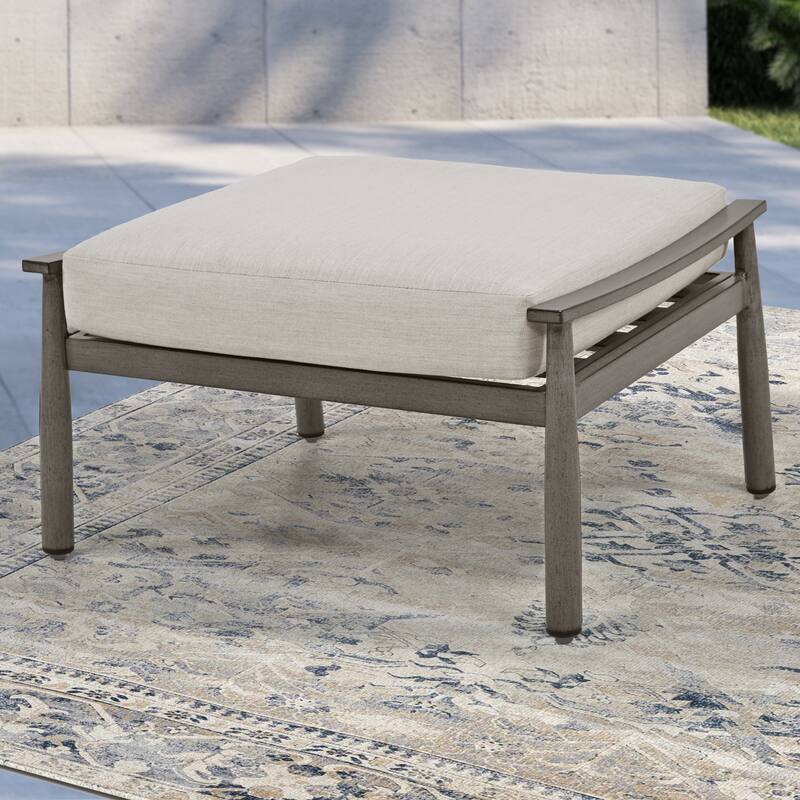 7-Piece Aluminum Patio Conversation Set, Loveseat with Ottomans and Coffee Table