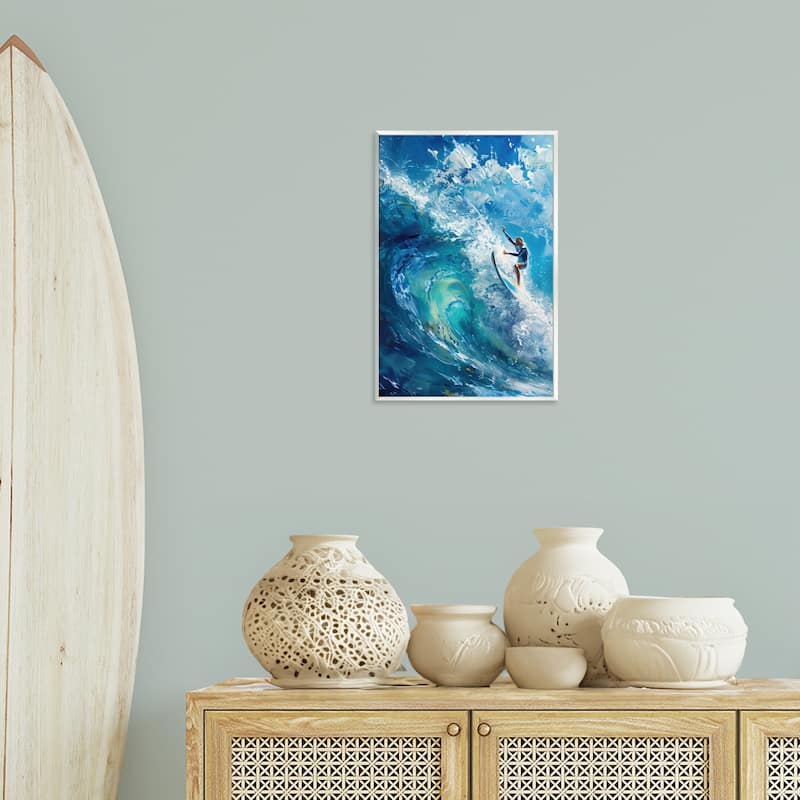 Stupell Soul Surfer on Tidal Wave Wall Plaque Art Design By LSR Design Studio