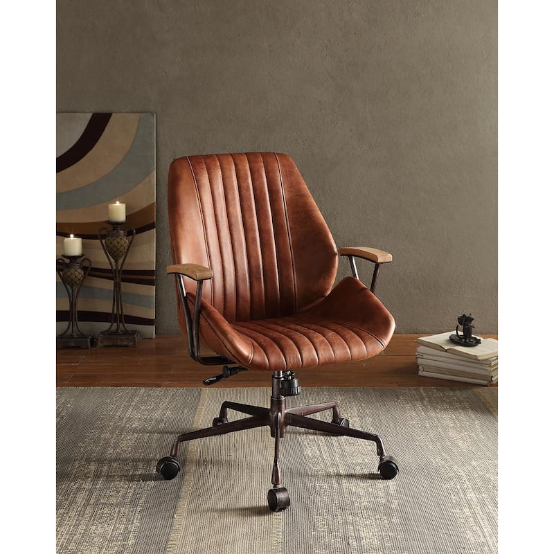 Copenhagen Swivel Office Chair - Cocoa/Bronze