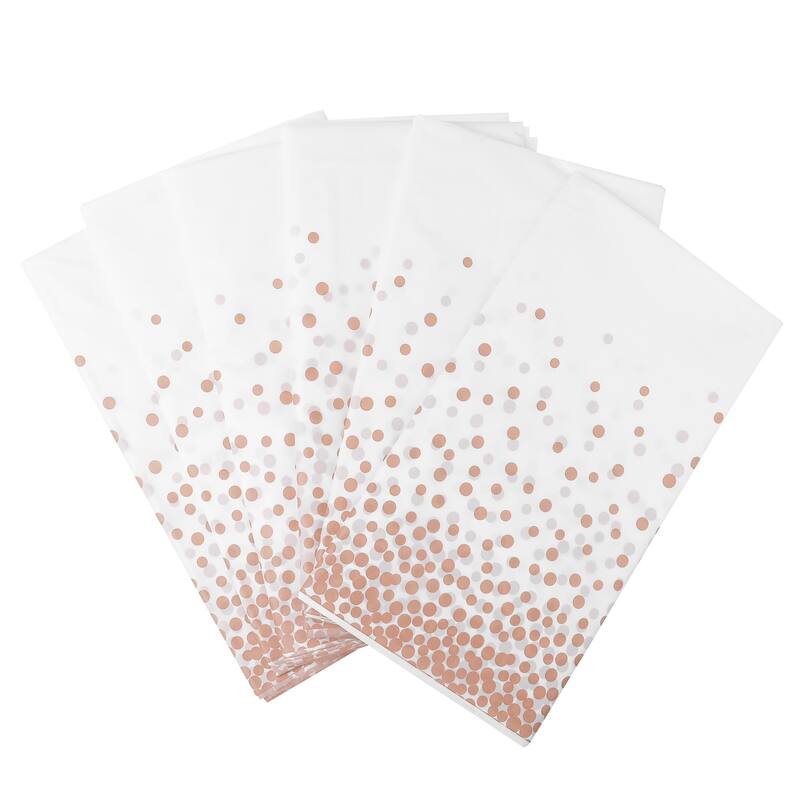 6Pcs Tablecloth Disposable Plastic Rectangle Table Cover Printed Domes - 54x108inch - Bean Paste Color