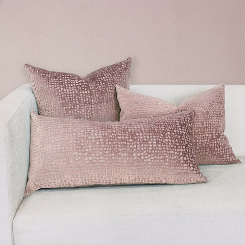 Rodeo Home Monaly Modern Textured Cut Velvet Decorative Pillow