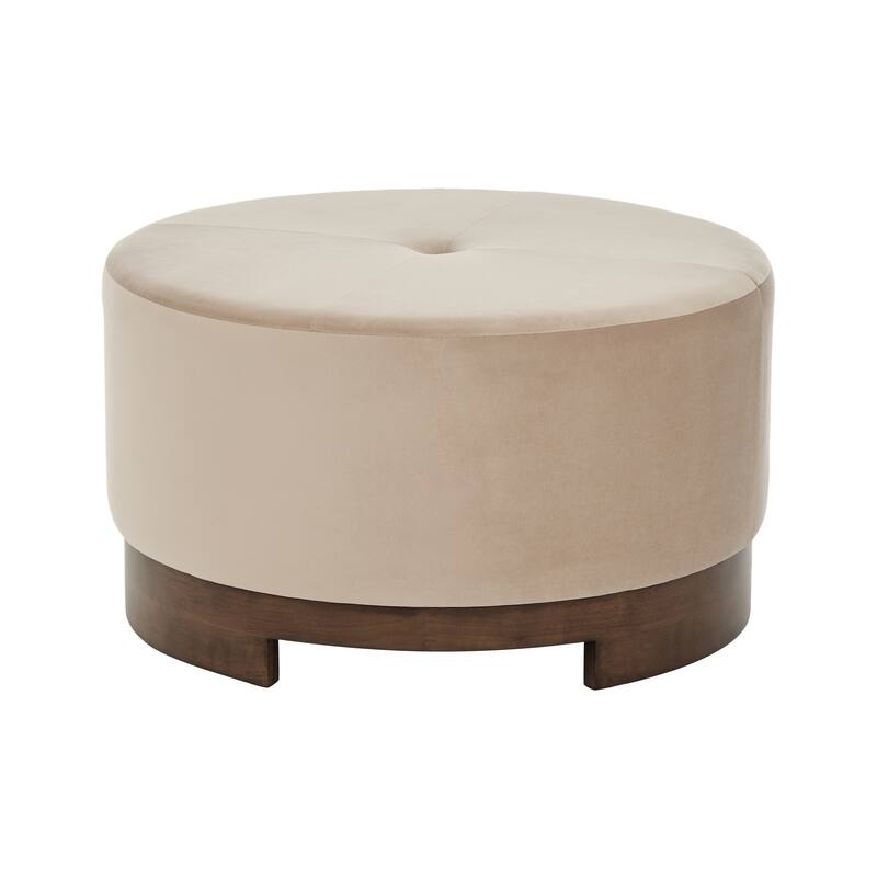 Christopher Knight Home - Monroe Modern Upholstered Ottoman/ Foot Stool with Wooden Base Round