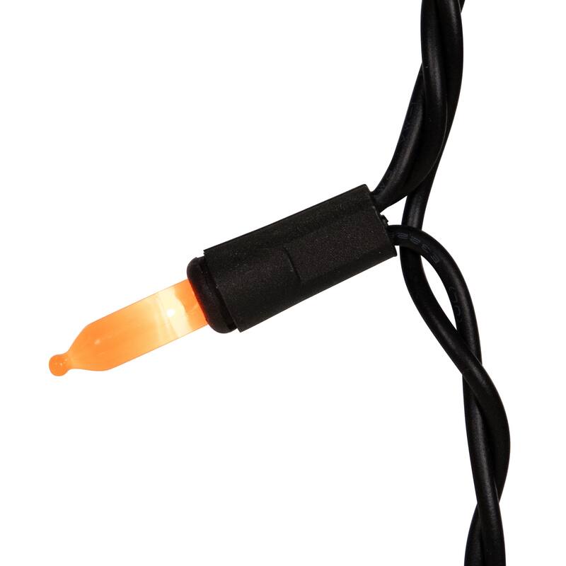 LED Lighted Pumpkin Halloween Curtain Icicle Lights - Orange - 5.25' Black Wire - 25ct