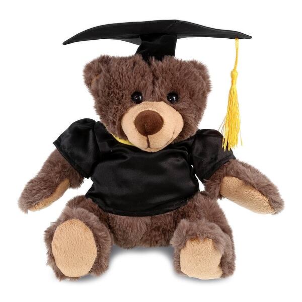 slide 2 of 6, DolliBu Brown Bear Graduation Plush Toy with Gown and Cap with Tassel - 10 inches