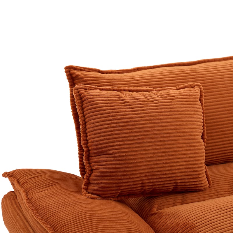 65.5" Upholstered 3-Seater Sofa Couch with Two Pillows and Sturdy Construction