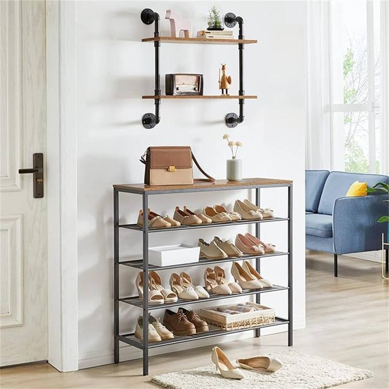 Industrial Shoe Rack - 11.81"D x 39.37"W x 37.4"H