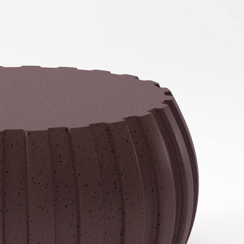 GDFStudio Sylas Magnesium Oxide Coffee Table for Indoor & Outdoor with Stylish Round Design