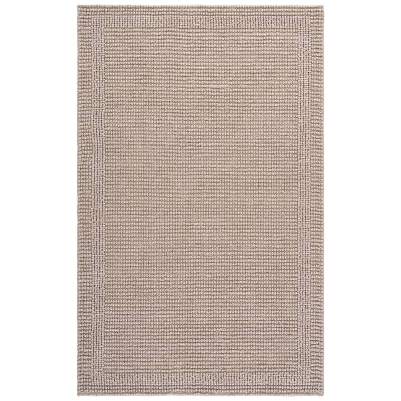 SAFAVIEH Handmade Natura Dalmira Raised Textured Wool Blend Rug - 4' x 6' - Beige