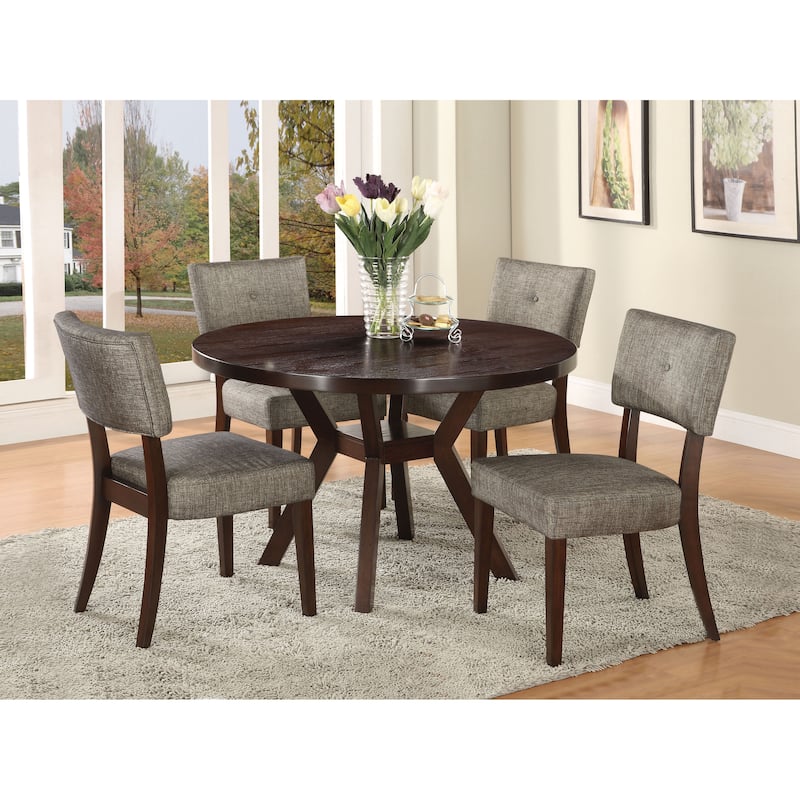 Joelle Espresso Dining Table with Shelf