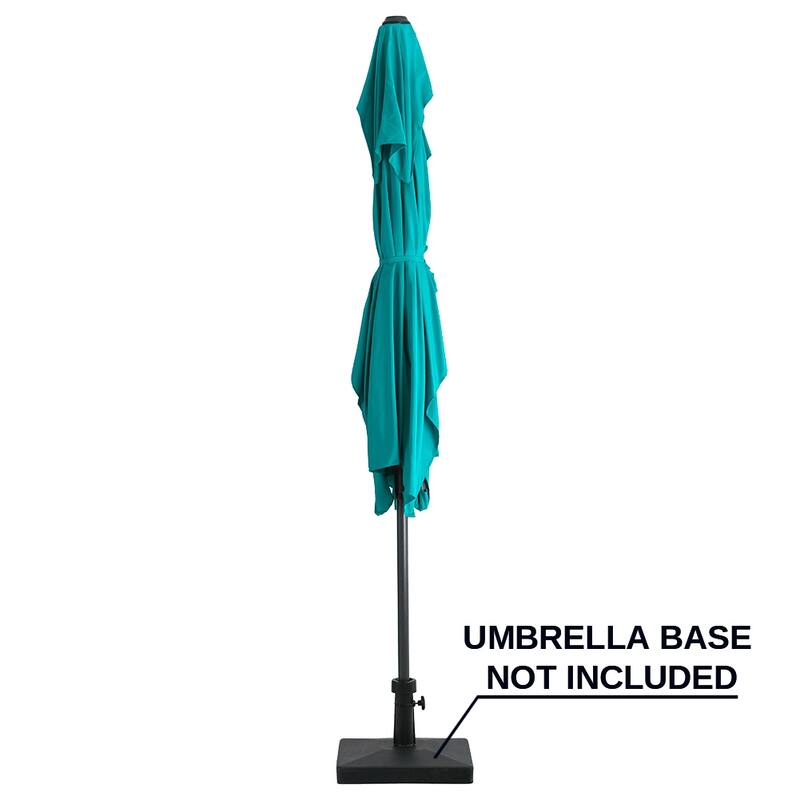 Crestlive 9 x 5 FT Double Top Patio Outdoor Market Umbrella Table Umbrella, Base Not Included