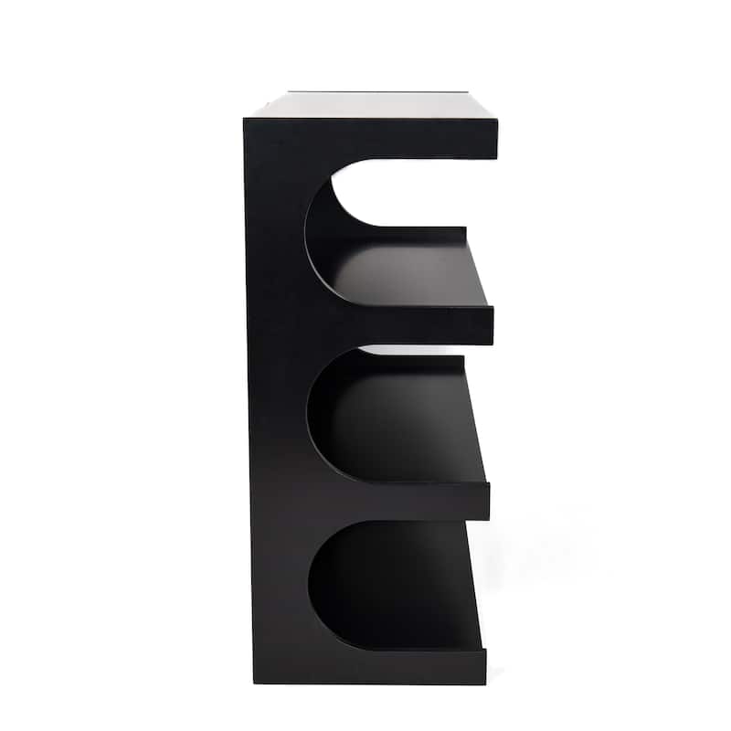 Multifunctional 4-Tier Black Book Shelf