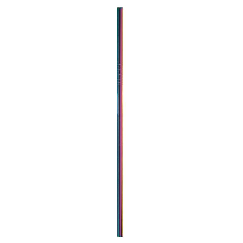 Gforce Eco-Friendly Reusable Stainless Steel Rainbow 10 Pack Straw Set, Including 2 Cleaning Brushes - 8.46"